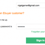 Conversion Rate Optimisation; Sales optimisation; Content; Ecommerce; Ebuyer Returning Visitor Checkout Sign In Screenshot